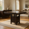 Uric Counter Height Dining Table w Wine Storage | 6 Chairs | Brown