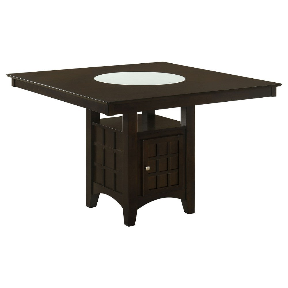 Uric Counter Height Dining Table w Wine Storage | 8 Chairs | Brown