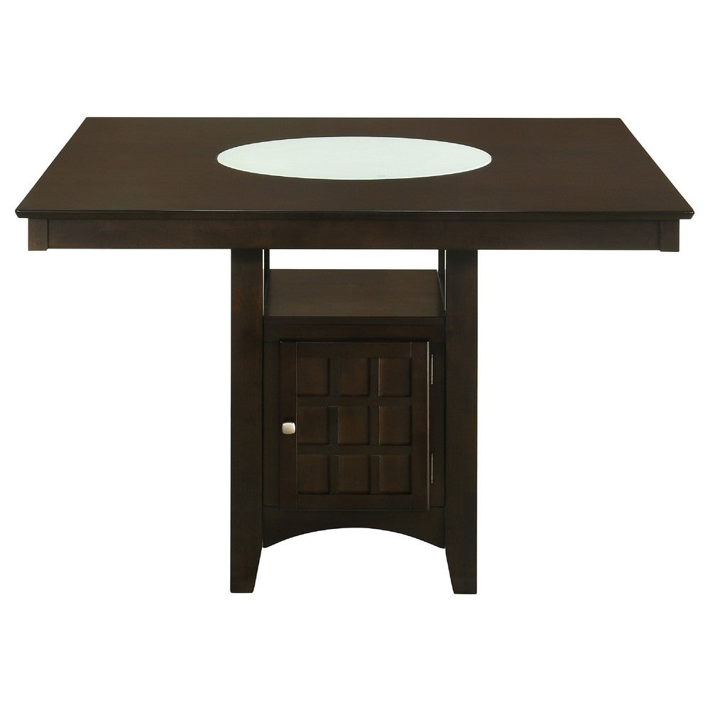 Uric Counter Height Dining Table w Wine Storage | 8 Chairs | Brown