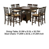 Uric Counter Height Dining Table w Wine Storage | 8 Chairs | Brown BM337918