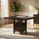 Uric Counter Height Dining Table w Wine Storage | 8 Chairs | Brown