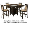 Uric Counter Height Dining Table w Wine Storage & 4 Chairs | Brown | Tan Seats BM337919