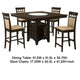 Uric Counter Height Dining Table w Wine Storage & 4 Chairs | Brown | Tan Seats BM337919