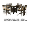 Uric Counter Height Dining Table w Wine Storage | 8 Chairs | Brown | Tan BM337921