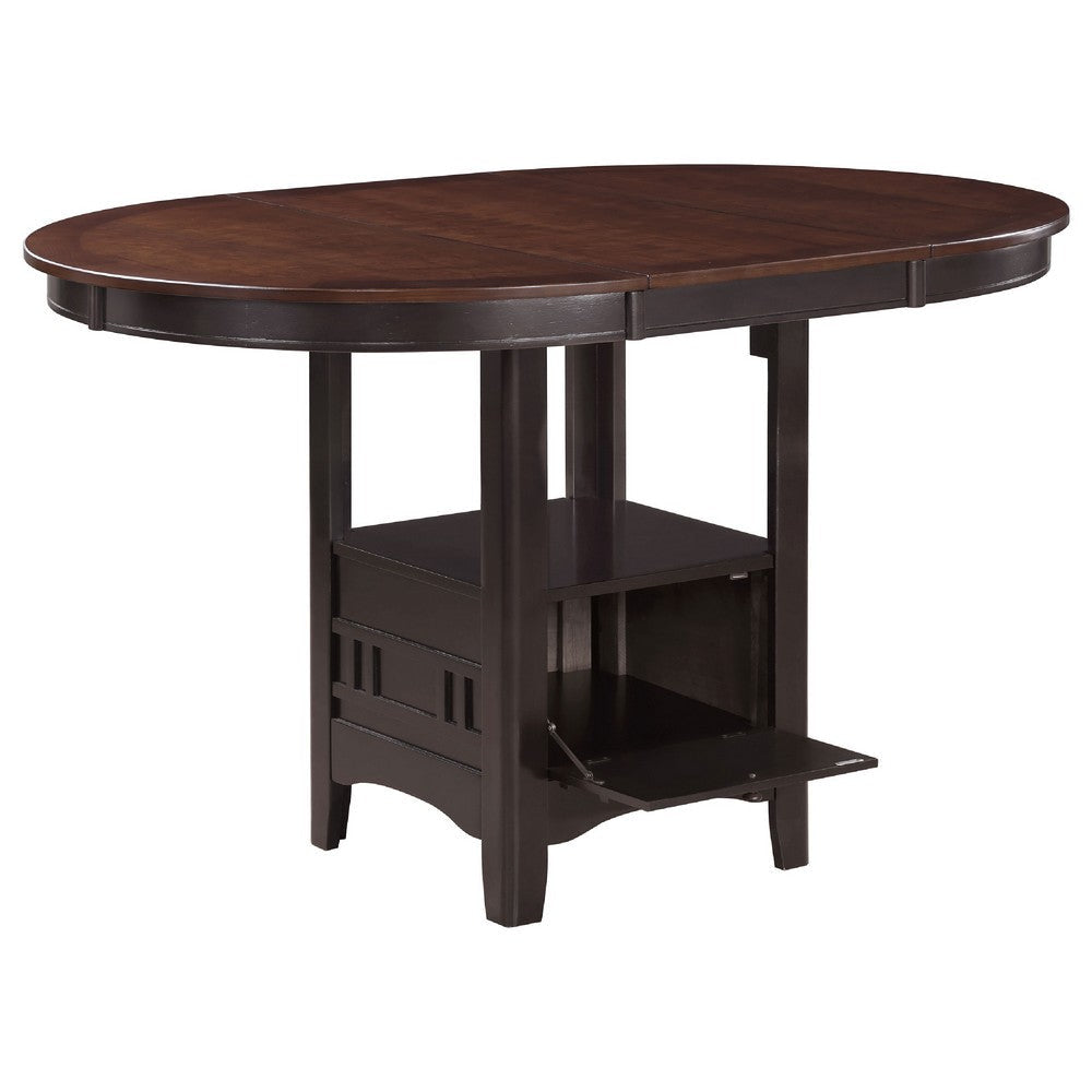 Lessa 5pc Counter Height Dining Set w 4 Chairs | Brown Expandable Leaf Top BM337922