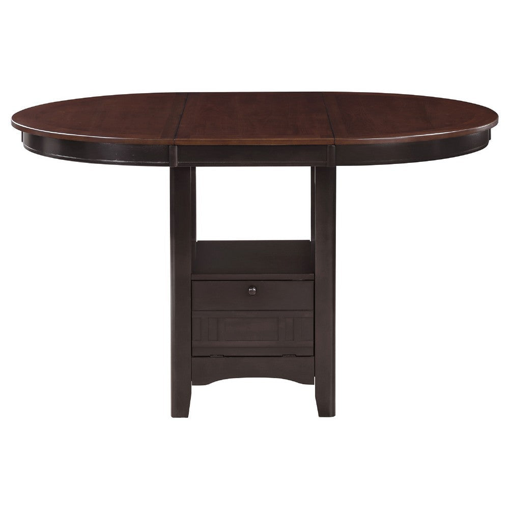 Lessa 5pc Counter Height Dining Set w 4 Chairs | Brown Expandable Leaf Top BM337922