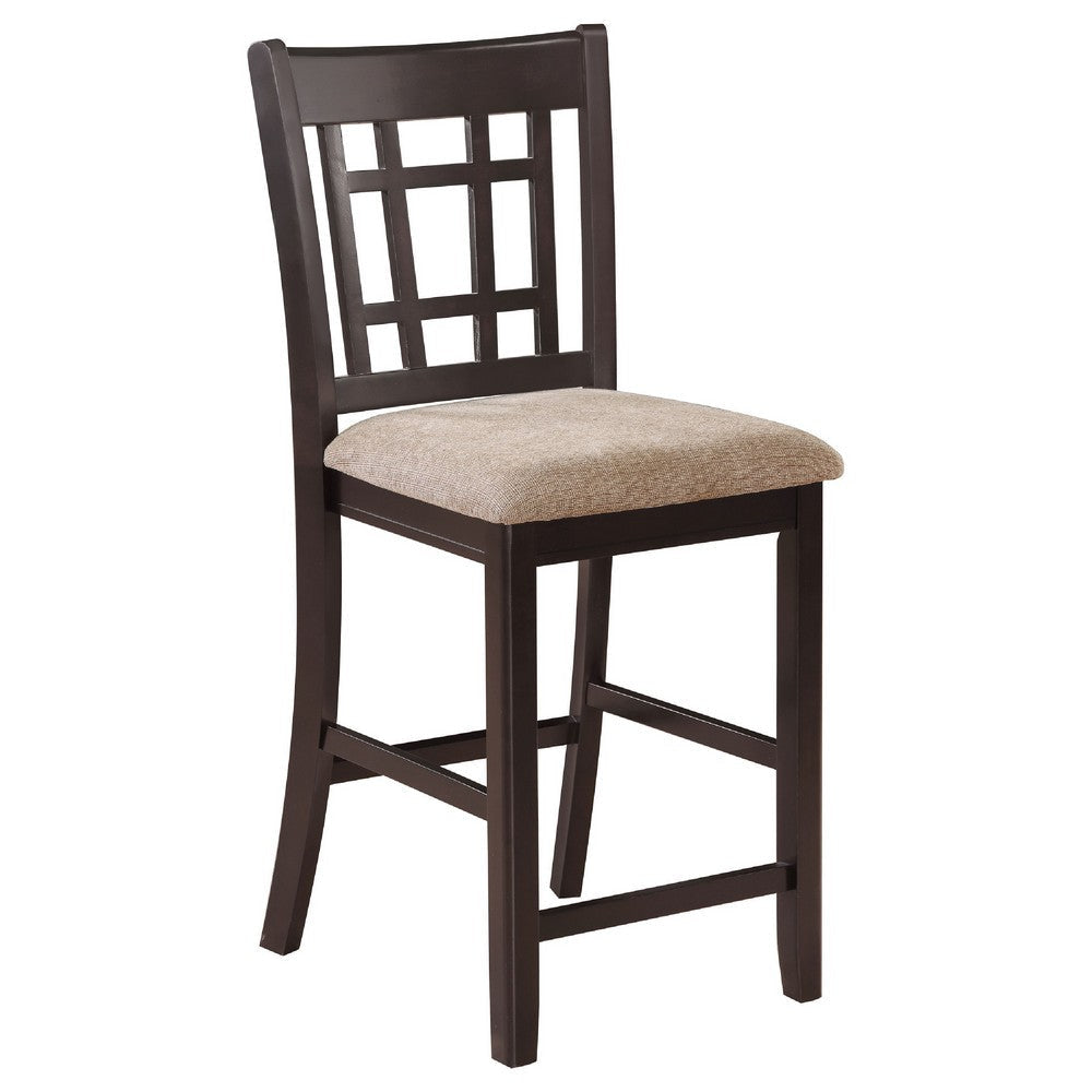 Lessa 5pc Counter Height Dining Set w 4 Chairs | Brown Expandable Leaf Top BM337922