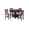 Lessa 5pc Counter Height Dining Set w 4 Chairs | Brown Expandable Leaf Top BM337922