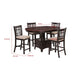 Lessa 5pc Counter Height Dining Set w 4 Chairs | Brown Expandable Leaf Top BM337922