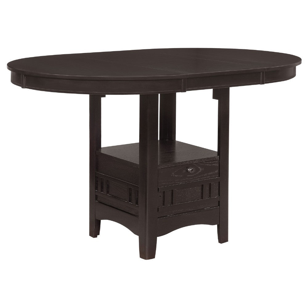 Lessa 5pc Counter Height Dining Table Set w 4 Chairs | Expandable Leaf | Brown BM337923