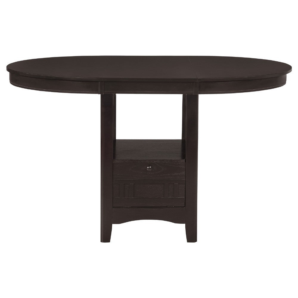 Lessa 5pc Counter Height Dining Table Set w 4 Chairs | Expandable Leaf | Brown BM337923