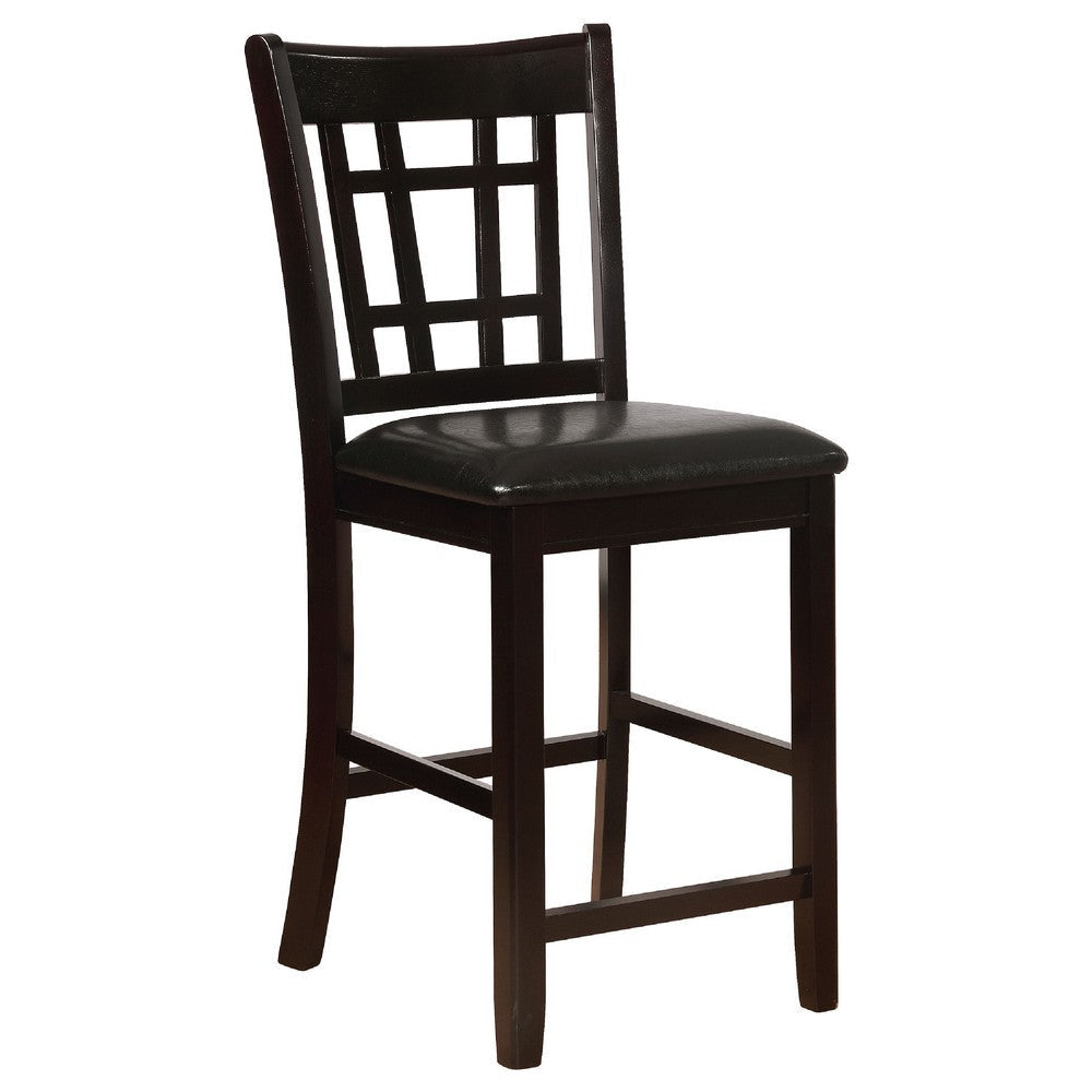 Lessa 5pc Counter Height Dining Table Set w 4 Chairs | Expandable Leaf | Brown BM337923