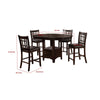 Lessa 5pc Counter Height Dining Table Set w 4 Chairs | Expandable Leaf | Brown BM337923