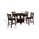Lessa 5pc Counter Height Dining Table Set w 4 Chairs | Expandable Leaf | Brown BM337923