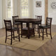 Lessa 5pc Counter Height Dining Table Set w 4 Chairs | Expandable Leaf | Brown