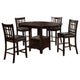 Lessa 5pc Counter Height Dining Table Set w 4 Chairs | Expandable Leaf | Brown BM337923