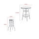 Loy 3pc Retro Bar Table Set | Round White Top | 2 Stools | Chrome Legs