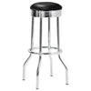 Loy 3pc Retro Bar Table Set | Round Black Top | 2 Stools | Chrome Legs BM337928