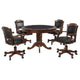 Tuna 5pc 3 in 1 Gaming Table Set | Dark Brown Wood | 4 Swivel Chairs BM337930