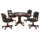 Tuna 5pc 3 in 1 Gaming Table Set | Dark Brown Wood | 4 Swivel Chairs BM337930