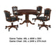 Tuna 5pc 3 in 1 Gaming Table Set | Dark Brown Wood | 4 Swivel Chairs BM337930