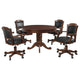 Tuna 5pc 3 in 1 Gaming Table Set | Dark Brown Wood | 4 Swivel Chairs