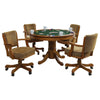 Tuna 5pc 3 in 1 Gaming Table Set | Warm Brown Wood | 4 Swivel Chairs BM337931