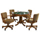 Tuna 5pc 3 in 1 Gaming Table Set | Warm Brown Wood | 4 Swivel Chairs BM337931