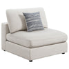 Serena 4pc Modular Sectional Sofa | 4 Accent Pillows | Beige Jacquard