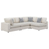 Serena 4pc Modular Sectional Sofa | 4 Accent Pillows | Beige Jacquard