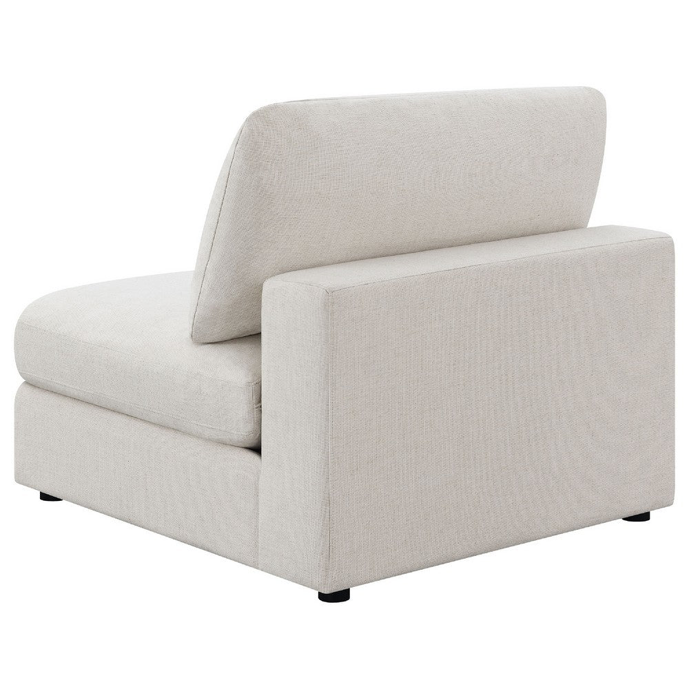 Serena 4pc Modular Sectional Sofa | 4 Accent Pillows | Beige Jacquard