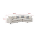 Serena 4pc Modular Sectional Sofa | 4 Accent Pillows | Beige Jacquard