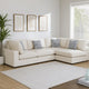 Serena 4pc Modular Sectional Sofa | 4 Accent Pillows | Beige Jacquard
