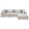 Serena 4pc Modular Sectional Sofa | Ottoman | 3 Pillows | Beige Jacquard