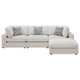 Serena 4pc Modular Sectional Sofa | Ottoman | 3 Pillows | Beige Jacquard