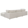 Serena 4pc Modular Sectional Sofa | Ottoman | 3 Pillows | Beige Jacquard