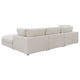 Serena 4pc Modular Sectional Sofa | Ottoman | 3 Pillows | Beige Jacquard