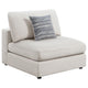 Serena 4pc Modular Sectional Sofa | Ottoman | 3 Pillows | Beige Jacquard