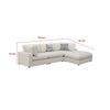 Serena 4pc Modular Sectional Sofa | Ottoman | 3 Pillows | Beige Jacquard