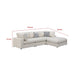 Serena 4pc Modular Sectional Sofa | Ottoman | 3 Pillows | Beige Jacquard
