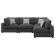 Serena 4pc Modular Sectional Sofa | 4 Accent Pillows | Gray Jacquard BM337935