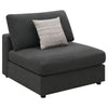 Serena 4pc Modular Sectional Sofa | 4 Accent Pillows | Gray Jacquard BM337935