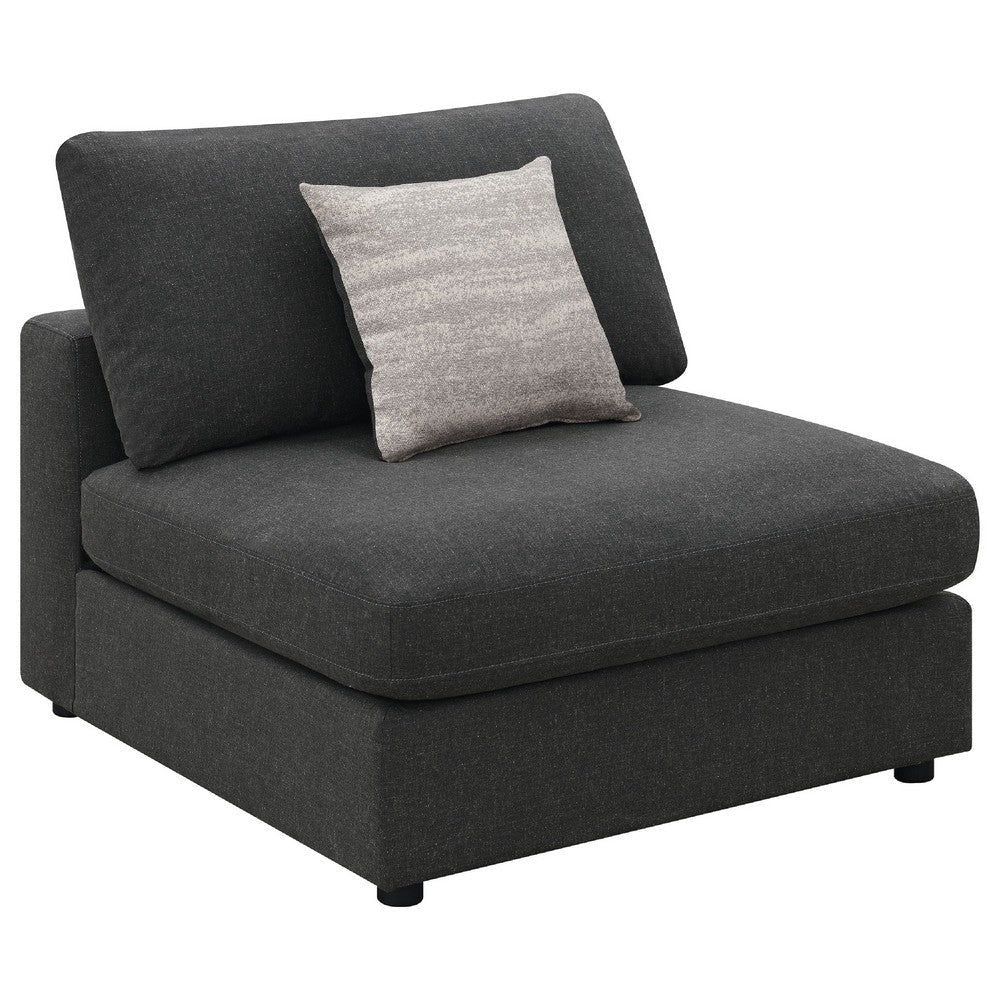 Serena 4pc Modular Sectional Sofa | 4 Accent Pillows | Gray Jacquard BM337935