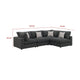 Serena 4pc Modular Sectional Sofa | 4 Accent Pillows | Gray Jacquard BM337935