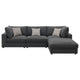 Serena 4pc Modular Sectional Sofa | Ottoman | 3 Pillows | Gray Jacquard BM337936