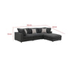 Serena 4pc Modular Sectional Sofa | Ottoman | 3 Pillows | Gray Jacquard BM337936