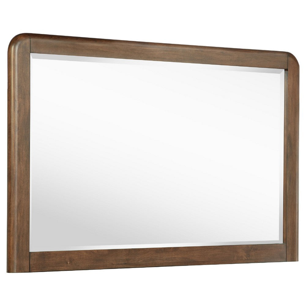Rie Dresser Mirror | Walnut Brown Wood | Rounded Open Corners | 32’’ BM337937