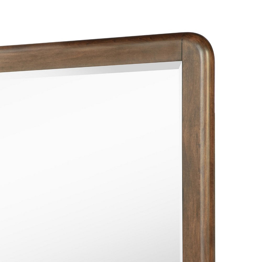Rie Dresser Mirror | Walnut Brown Wood | Rounded Open Corners | 32’’ BM337937