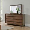 Rie Dresser Mirror | Walnut Brown Wood | Rounded Open Corners | 32"