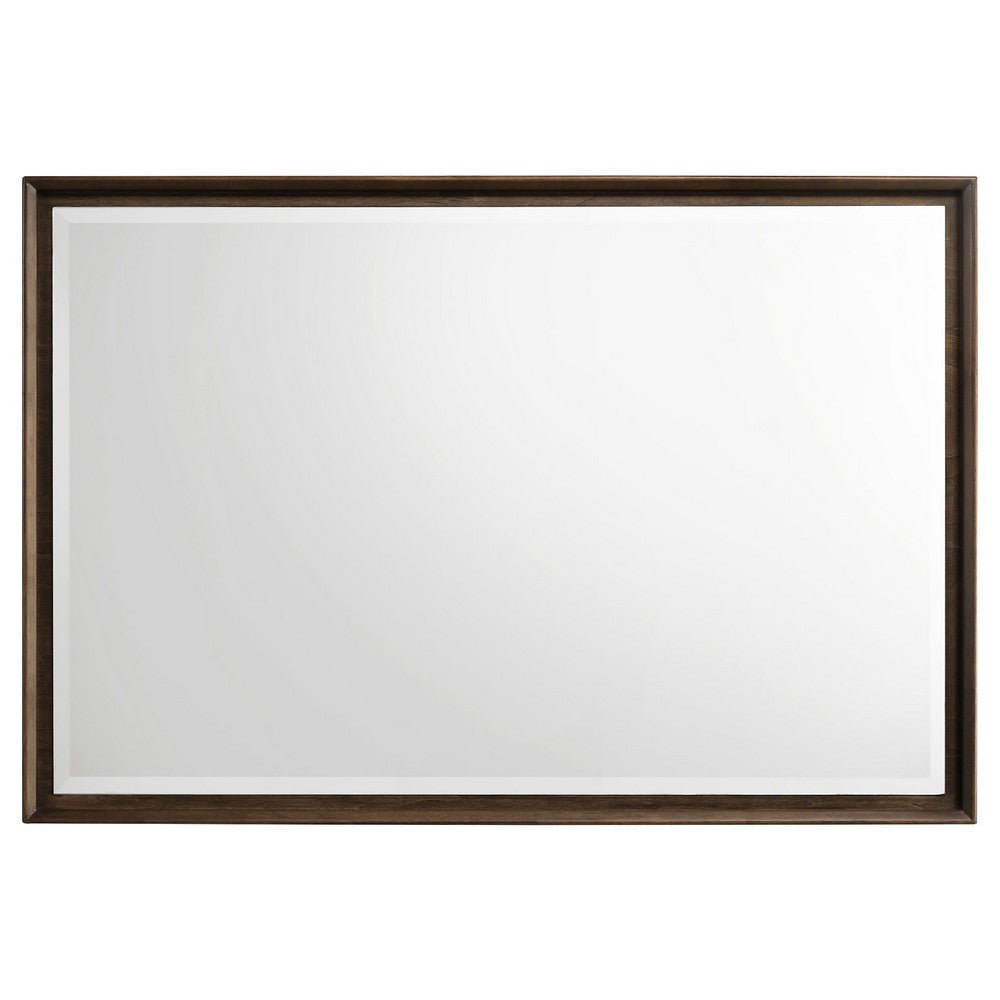 Genu Dresser Mirror | Warm Brown Wood Frame | Beveled Glass | 34’’ BM337938